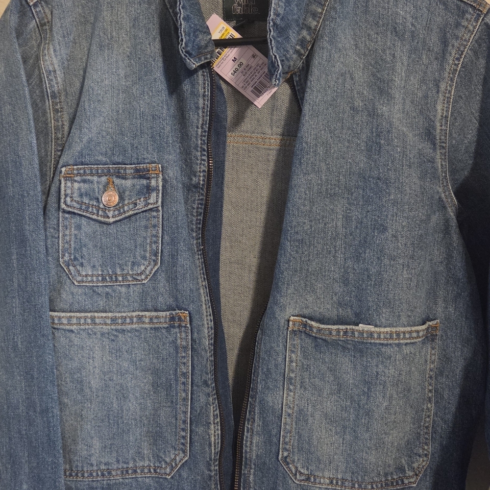 wild fable Light Blue Denim Jacket with Front Pockets